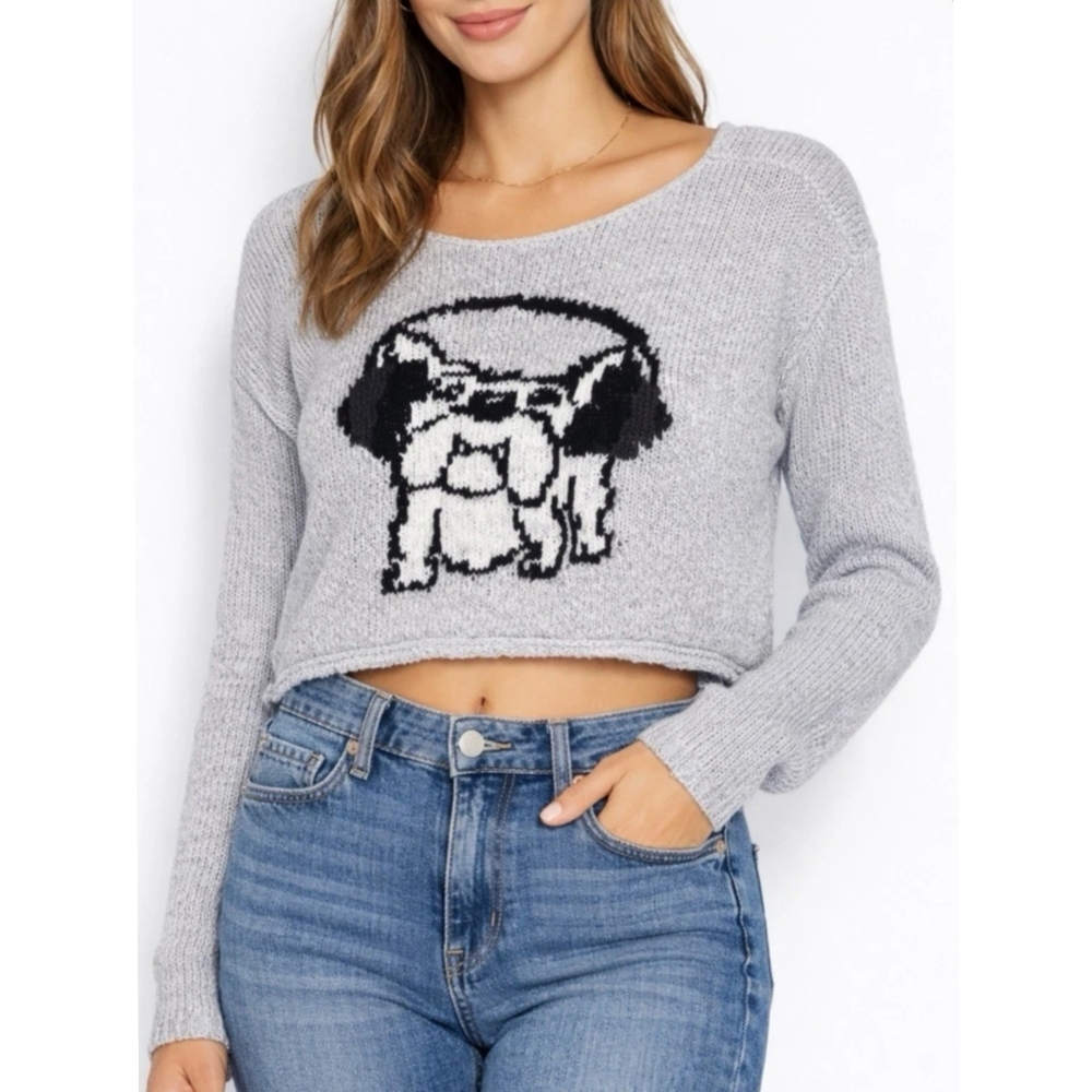 Abercrombie Cropped Bulldog Sweater M/L